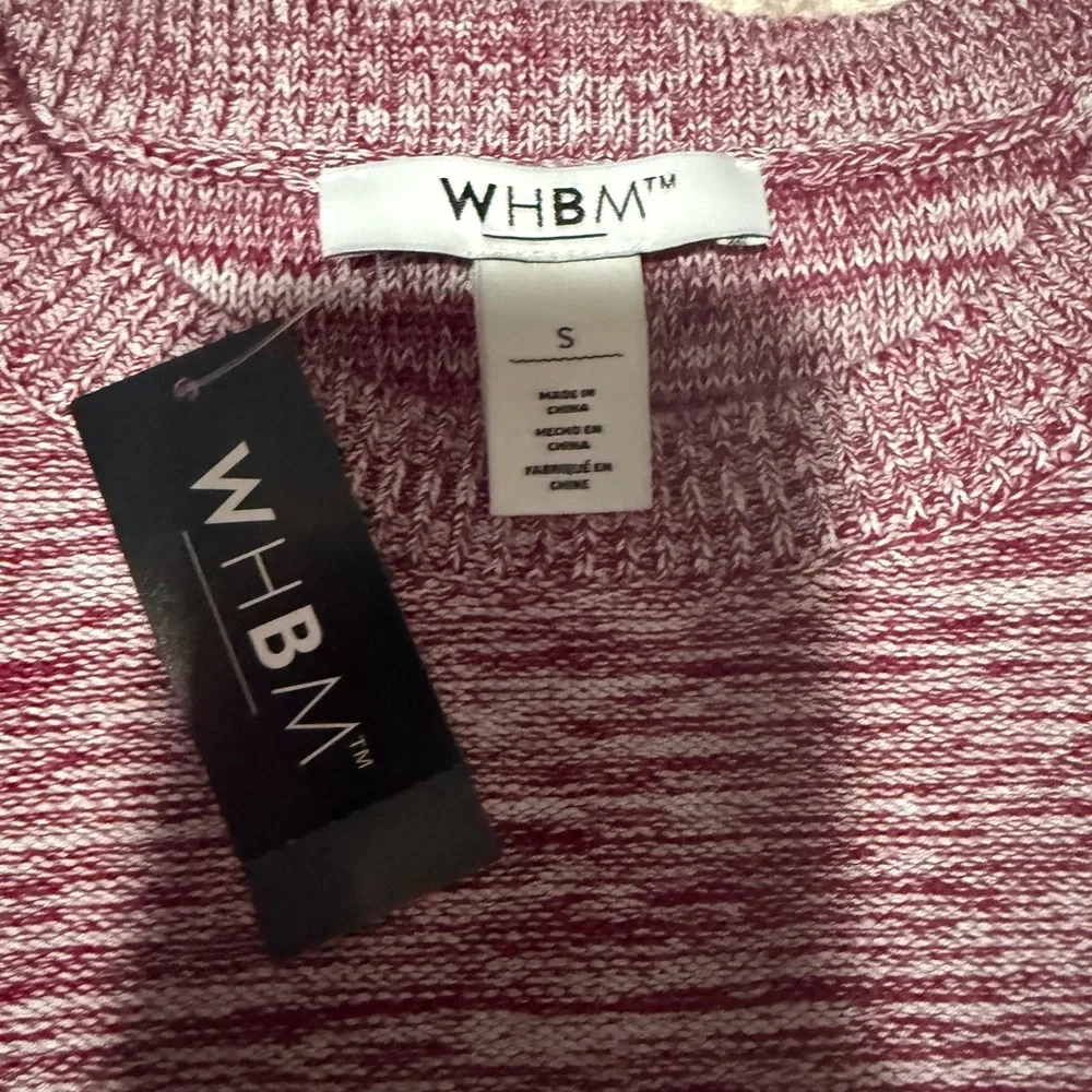 Pink and White Sweater with Layered Hem - Picture 2 of 2